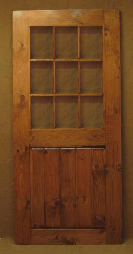 9 lite pine door with plank panel