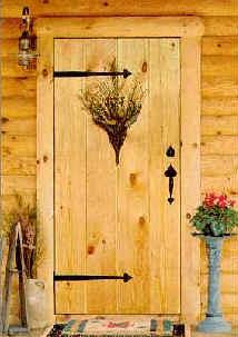 Acorn hardware on stockade doors