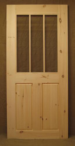 Wood door with 3 lite window 