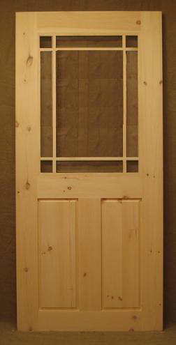 Exterior wood door with praire grill