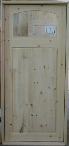 wood door with arch glass