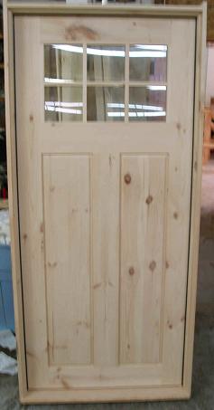 Exterior rusitc door with 6 lite and 2 flat panel bottom