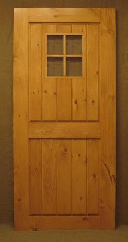 4 lite pine door with plank panels