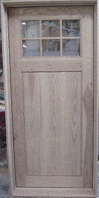 Ash hardwood door with rustic etching
