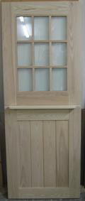 Ash mission style door with 9 lite window