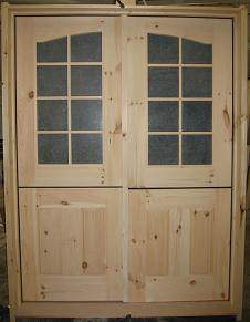 Double dutch door with arched glass