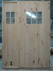 pine door with sidelight