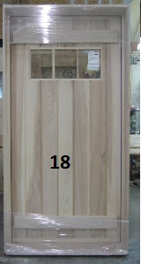 Hardwood stockade door with 3 lite window