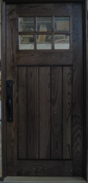 Hardwood door with 6 lite window