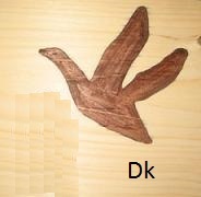 Carving of flying duck