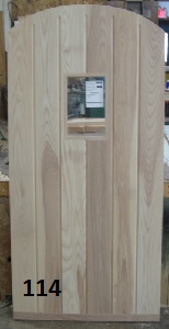 Ash arch top door with window