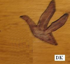 Carving of a flying duck
